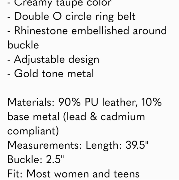 Gold Rhinestone Double Circle belt Designer Inspired - Picture 4 of 5